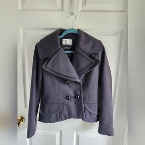 Kenzie Cropped Peacoat Dark Grey Size Medium EUC